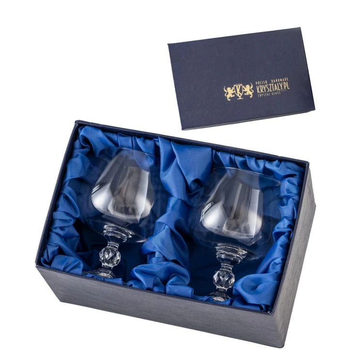 Kieliszki do koniaku Crystalline 2szt w opakowaniu prezentowym z eco-skóry