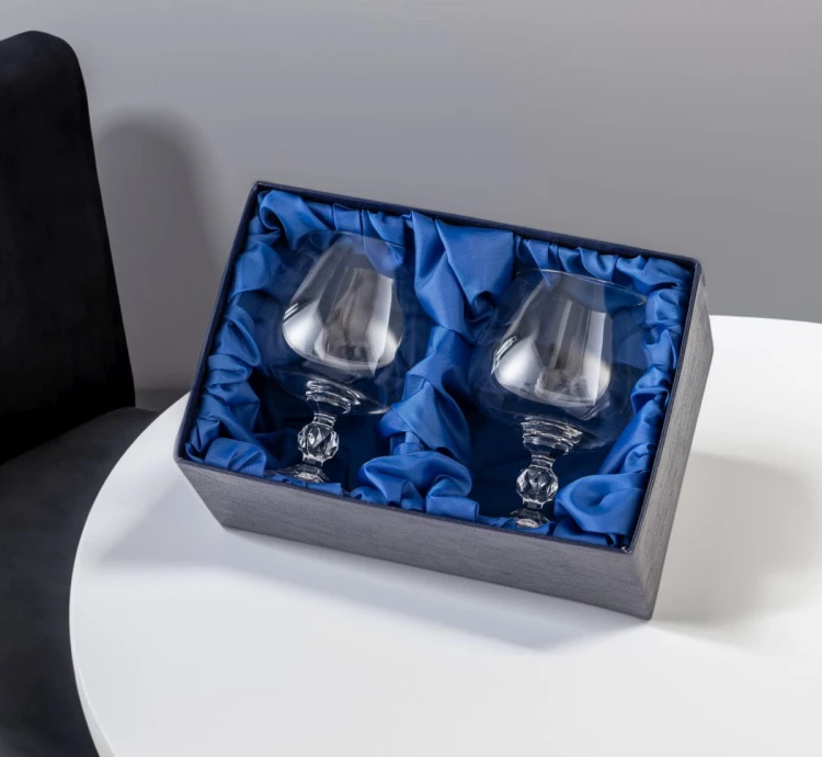 Kieliszki do koniaku Crystalline 2szt w opakowaniu prezentowym z eco-skóry