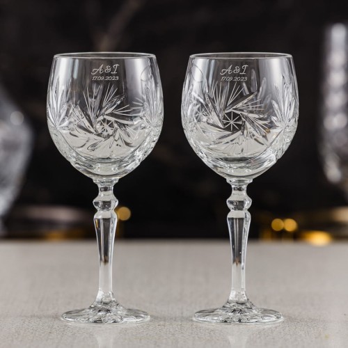 Kryształowe kieliszki do wina 300ml Młynek MK34 z grawerem na rancie 2szt