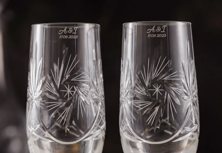 Kryształowe kieliszki do piwa 500ml Młynek MK86 z grawerem na rancie 2szt