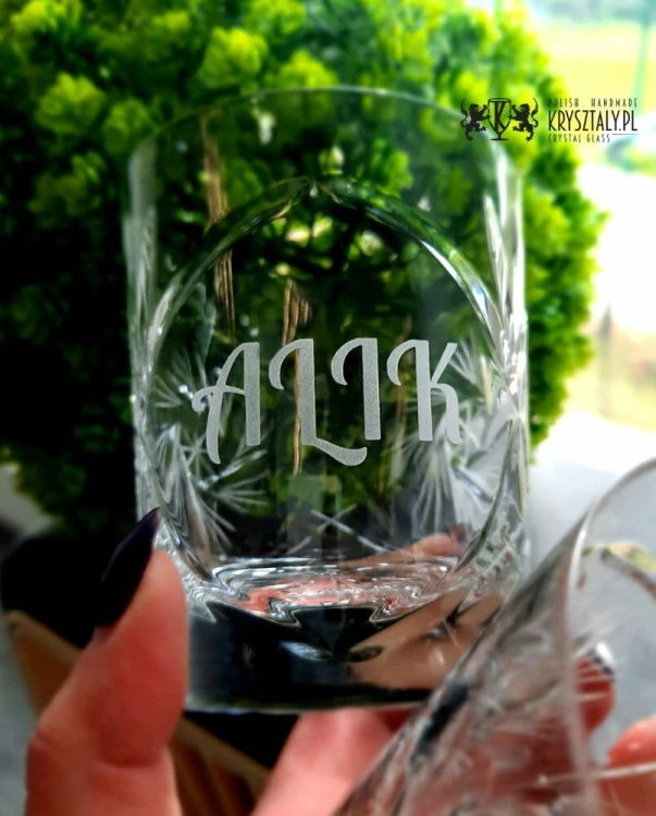 Kryształowa szklanka do whisky z grawerem 260ml Młynek MK80E 1szt
