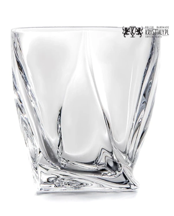 Kryształowe szklanki do whisky 340ml Quadro 6szt w opakowaniu prezentowym z eco-skóry