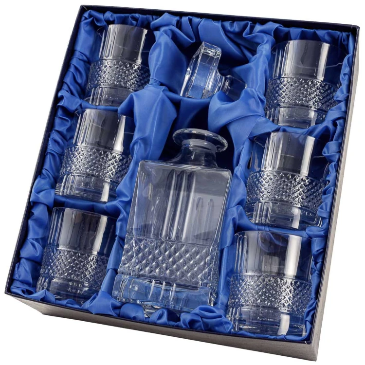 Zestaw do whisky: kryształowa karafka + kryształowe szklanki do whisky 6szt Crystalline Brillante w opakowaniu prezentowym