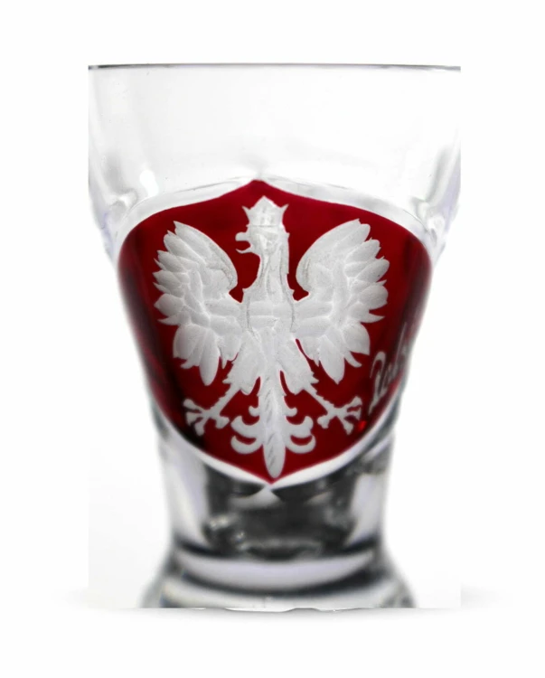 Kieliszki kryształowe do wódki 35ml motyw Polska 2szt