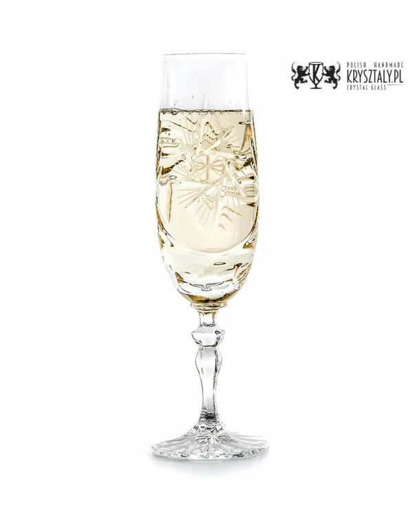 Kryształowe kieliszki do szampana z grawerem 170ml Młynek MK70 2szt -prezent na ślub, rocznicę