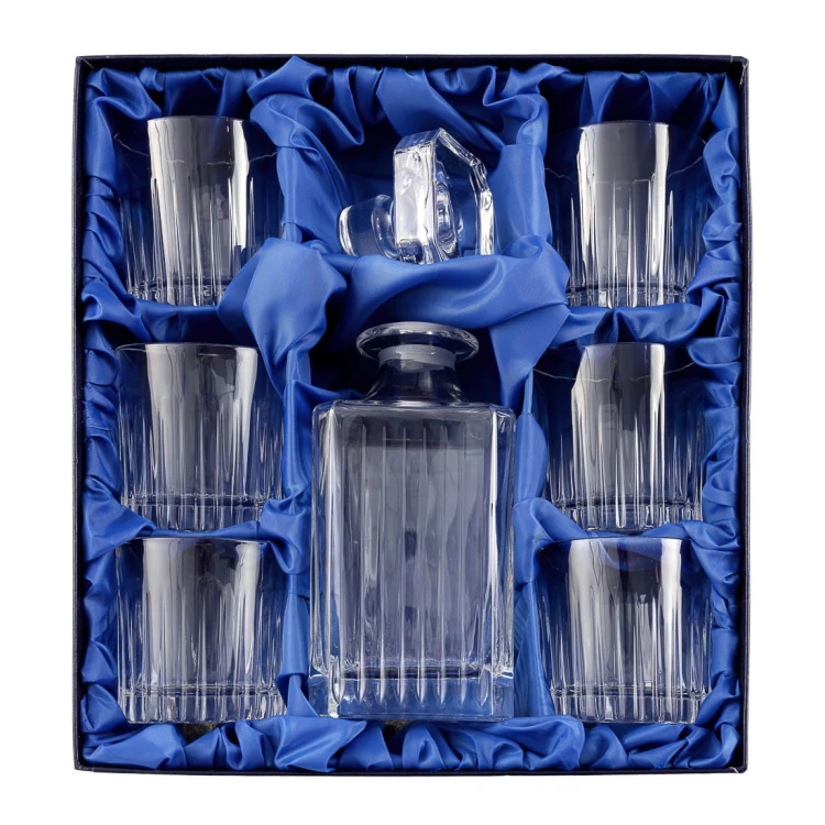 Zestaw do whisky: kryształowa karafka + kryształowe szklanki do whisky 6szt Crystalline Timeless w opakowaniu prezentowym