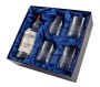 Zestaw do whisky na prezent - kryształowe szklanki do whisky Crystalline Brillante 4szt w opakowaniu z ecoskóry z miejscem na butelkę