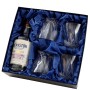 Zestaw do whisky na prezent – kryształowe szklanki do whisky 4szt Quadro w opakowaniu z ecoskóry z miejscem na butelkę