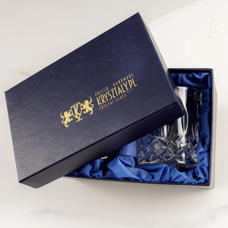 Kryształowe szklanki do whisky z grawerem 2szt w opakowaniu prezentowym Crystalline Opera