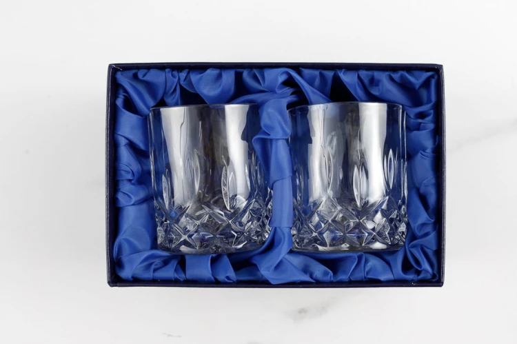 Kryształowe szklanki do whisky z grawerem 2szt w opakowaniu prezentowym Crystalline Opera