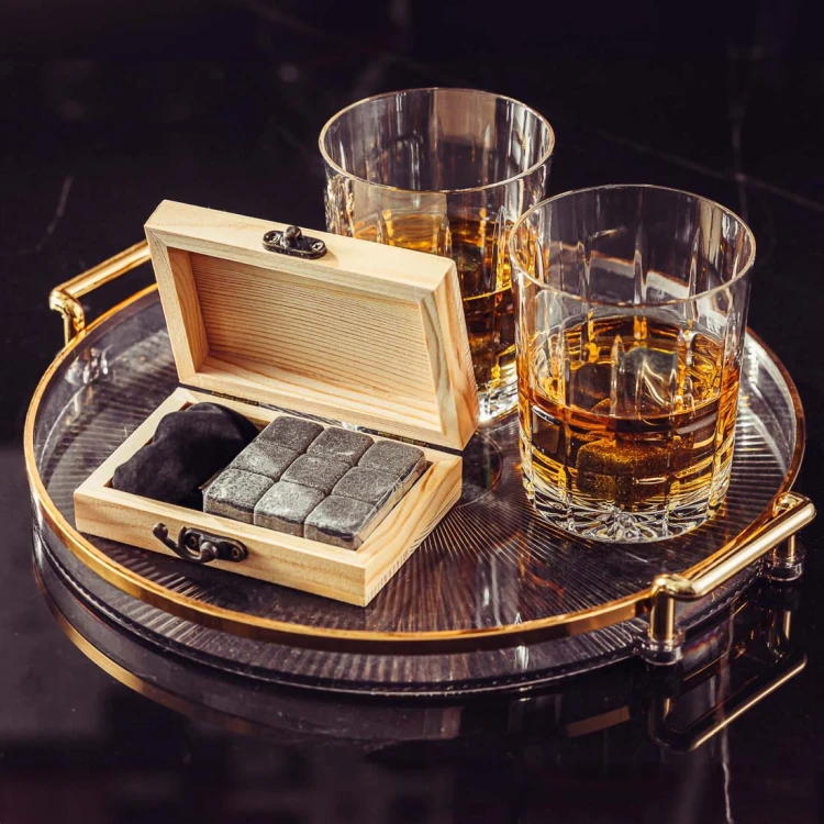 Whisky stones kamienie lodowe kostki do whisky 12szt. w opakowaniu drewnianym