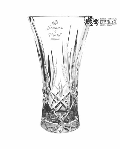 Wazon kryształowy duży Classico 363 z grawerem 25cm - prezent na ślub, rocznicę ślubu
