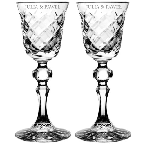 Kryształowe kieliszki do nalewek, likieru z grawerem 60ml King KK20 2szt