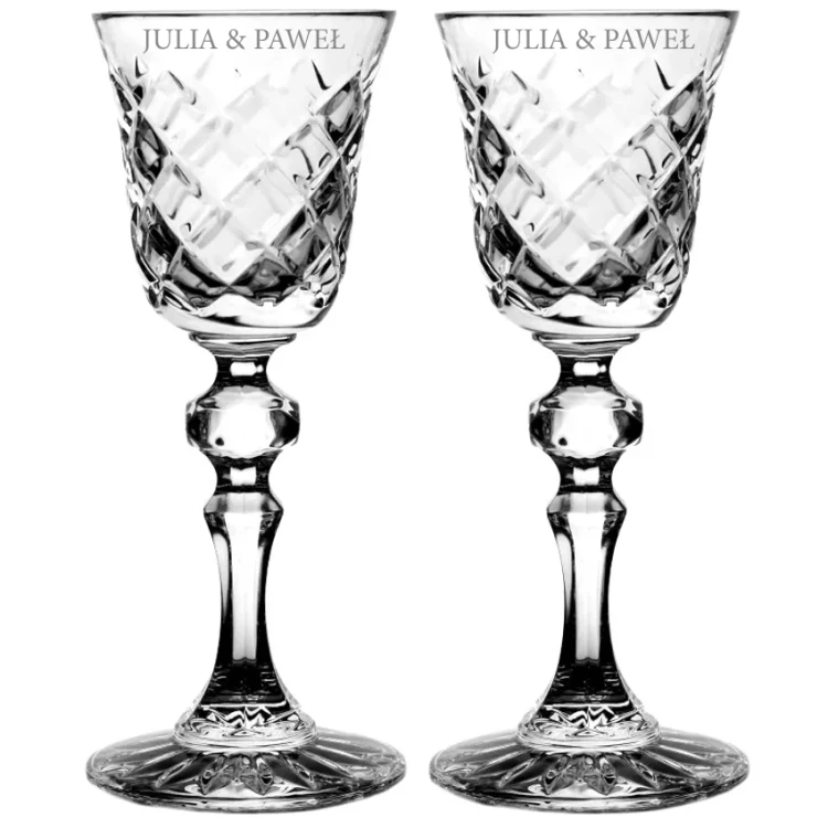 Kryształowe kieliszki do nalewek, likieru z grawerem 60ml King KK20 2szt
