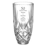 Wazon kryształowy z grawerem Classico 26 cm prezent na 50 rocznicę ślubu