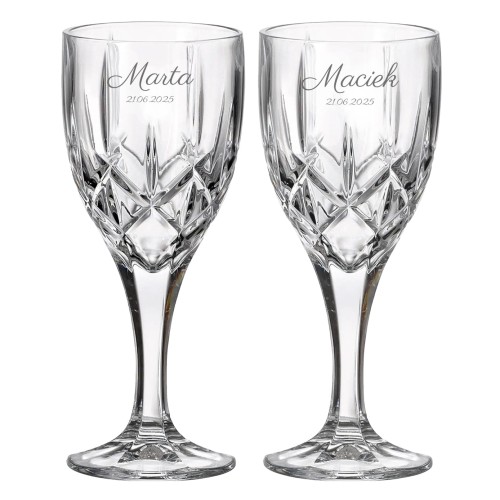 Kryształowe kieliszki do wina Classico 240ml 2szt z grawerem w opakowaniu prezentowym