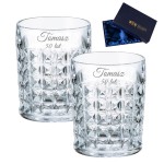 Kryształowe szklanki do whisky 230ml 2szt z grawerem w opakowaniu prezentowym Diamond