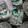 Prezent dla myśliwego - kryształowe szklanki do whisky z motywem myśliwskim zielone MK80 2szt