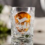 Prezent dla myśliwego – kryształowa szklanka do whisky z motywem myśliwskim bursztynowa MK80 1szt