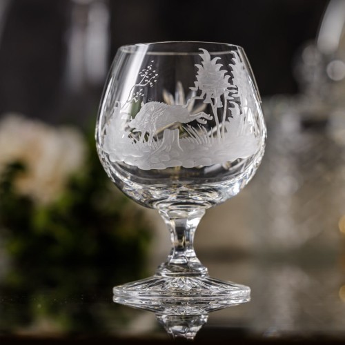 Prezent dla myśliwego - kryształowe kieliszki do koniaku 250ml 6szt