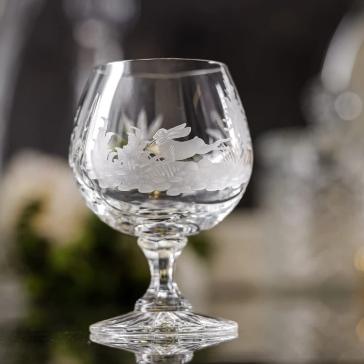 Prezent dla myśliwego - kryształowe kieliszki do koniaku 250ml 6szt