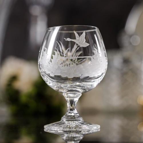 Prezent dla myśliwego - kryształowe kieliszki do koniaku 250ml 6szt w pudełku prezentowym