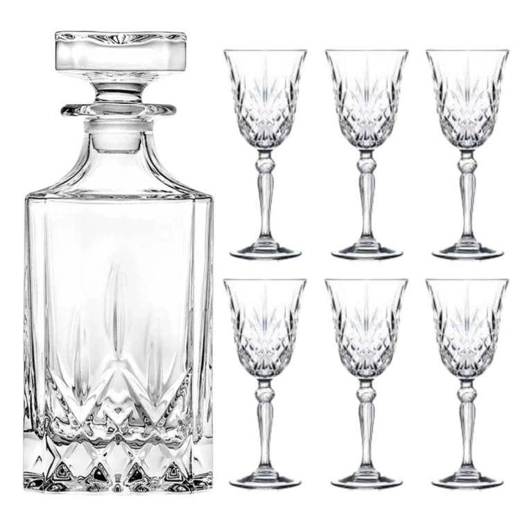 Zestaw prezentowy- kryształowa karafka + kryształowe kieliszki do likieru, nalewki 50ml, 6szt w pudełku prezentowym OKP2G