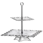 Patera kryształowa Pierced dwupoziomowa na ciasto, owoce 35,5cm