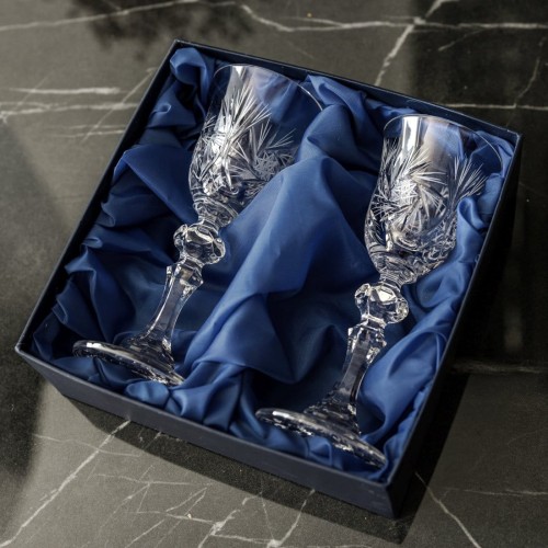 Kryształowe kieliszki do nalewek, likieru, wódki 60ml Młynek MK20 2szt w pudełku prezentowym