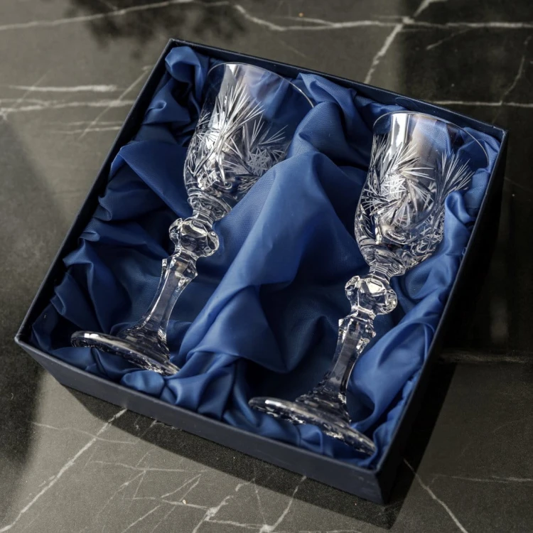 Kryształowe kieliszki do nalewek, likieru, wódki 60ml Młynek MK20 2szt w pudełku prezentowym