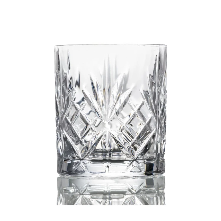 Kryształowe szklanki do whisky z grawerem na dnie 2szt w opakowaniu prezentowym Crystalline Melodia