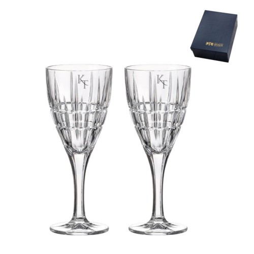 Kryształowe kieliszki do wina Glory 320ml 2szt z grawerem w pudełku prezentowym
