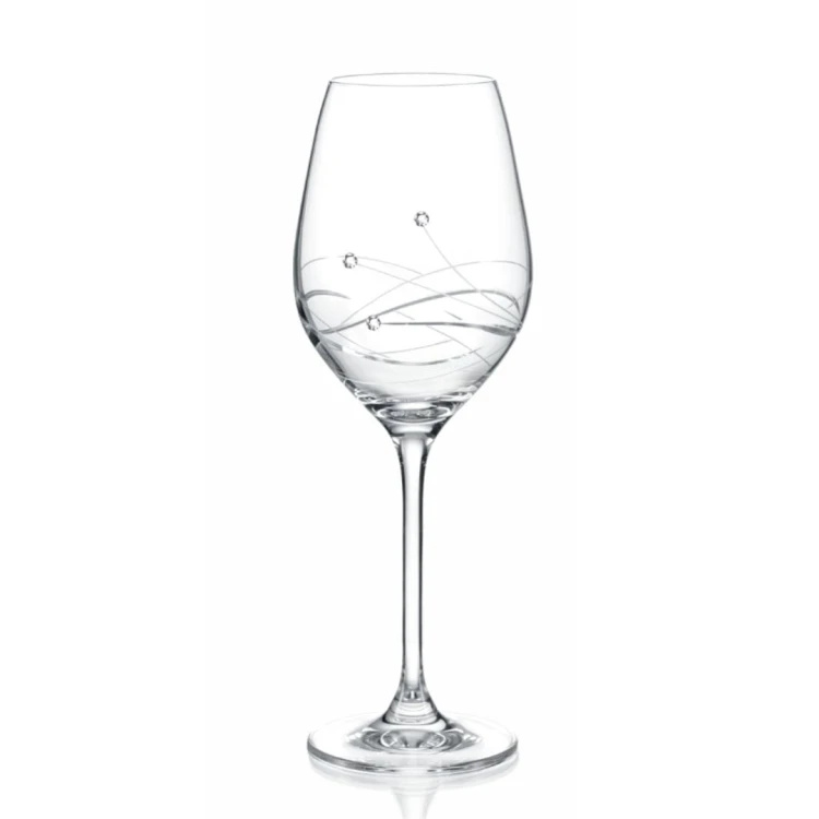 Kryształowe kieliszki do wina z kryształkami Swarovskiego 360ml, 6szt