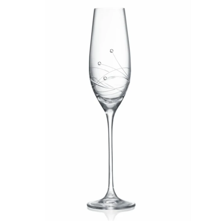 Kryształowe kieliszki do szampana z kryształkami Swarovskiego 210ml, 6szt