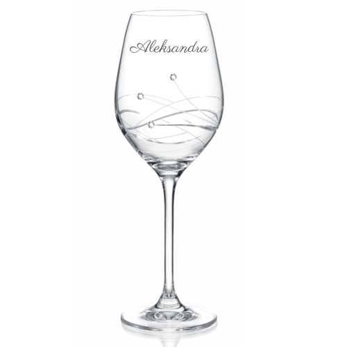 Kryształowy kieliszek do wina z imieniem, 360ml, 1szt  - prezent dla niej