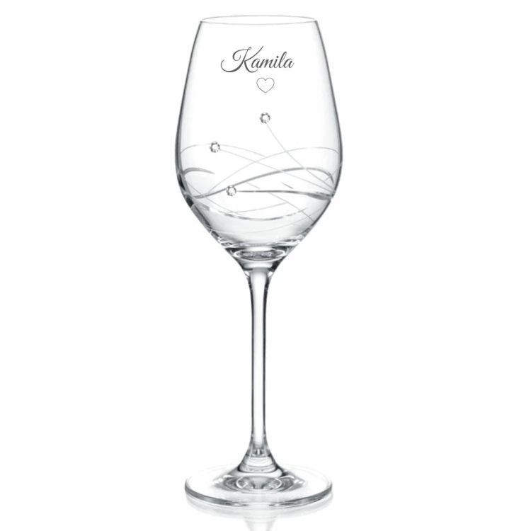 Kryształowy kieliszek do wina z imieniem, 360ml, 1szt  - prezent dla niej