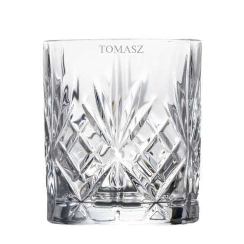 Kryształowa szklanka do whisky z imieniem, 310ml, 1szt - prezent na walentynki dla niego