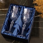 Kryształowe kieliszki do wina Crystalline Melodia 2szt z grawerem w opakowaniu prezentowym - prezent na Walentynki dla Niej i dla Niego