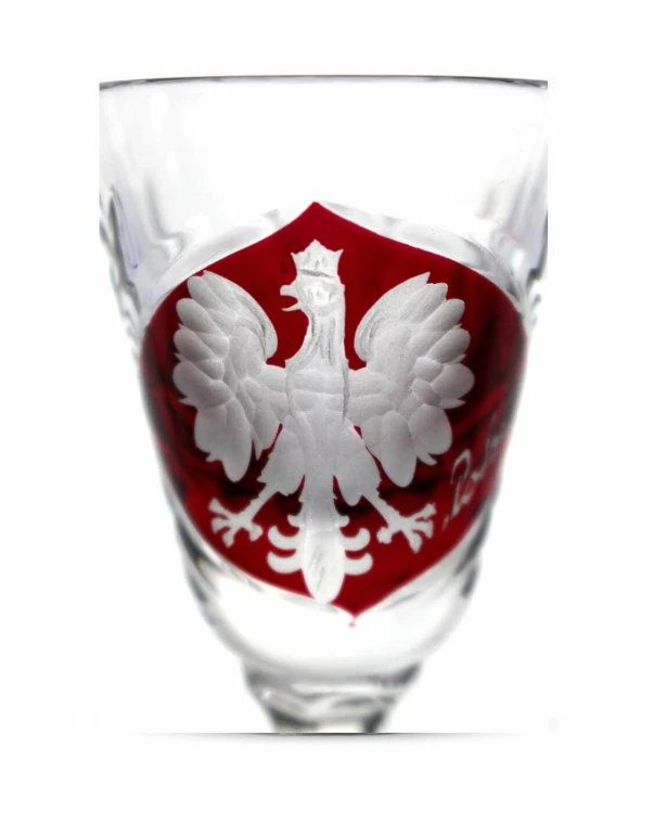 Kieliszki kryształowe do wódki 25ml motyw Polska 2szt