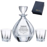 Zestaw do whisky:  Crystalline Laguna kryształowa karafka z grawerem+ kryształowe szklanki do whisky 2szt
