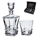 Zestaw do whisky ROCKY kryształowa karafka + kryształowe szklanki do whisky 6szt w opakowaniu prezentowym Premium
