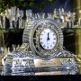 Duży kryształowy zegar z grawerem 37cm