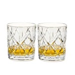 Kryształowe szklanki do whisky z grawerem na dnie 2szt w opakowaniu prezentowym Crystalline York