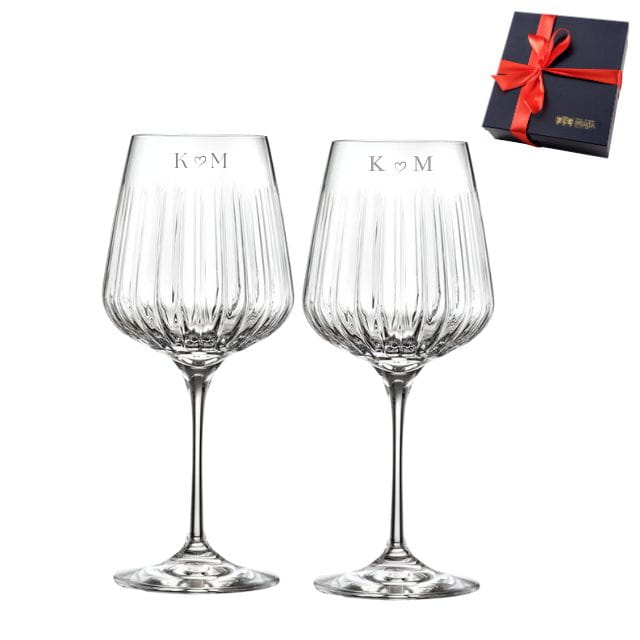 Kieliszki do wina Crystalline Timeless 510ml 2szt z grawerem inicjałów w pudełku prezentowym RT10