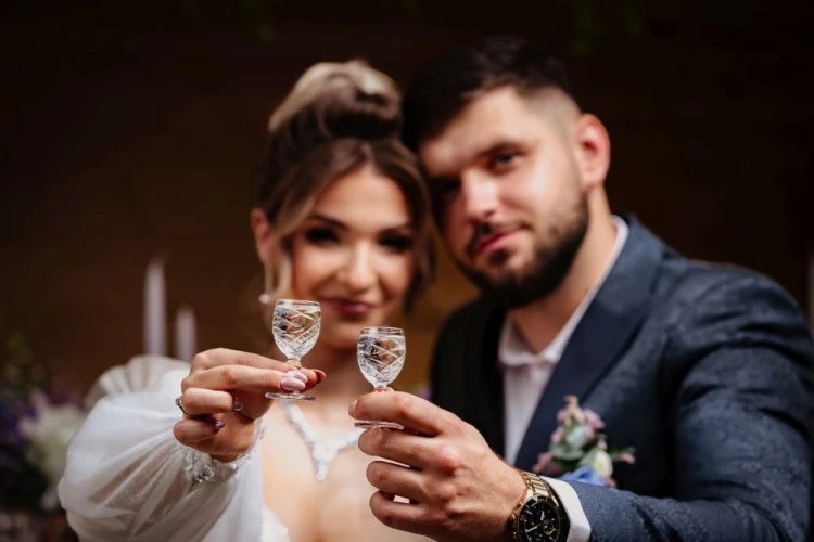 Kryształowe kieliszki do wódki oszukane z grawerem inicjałów,  20ml, King, KK22, 2szt.