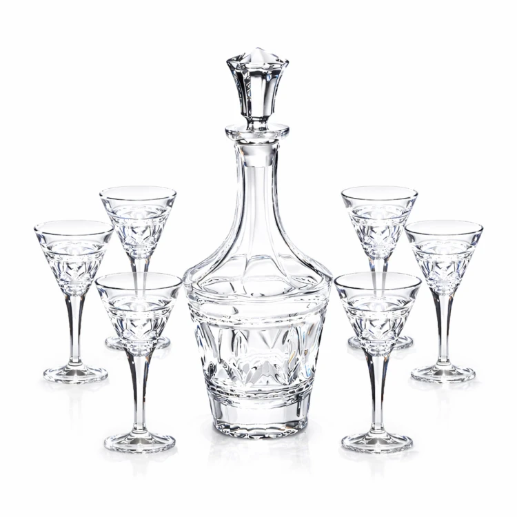 Zestaw prezentowy: kryształowa karafka do nalewki+ kryształowe kieliszki do nalewki 70ml, 6szt.Tulip