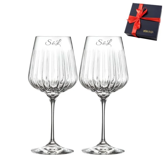 Kieliszki do wina Crystalline Timeless 510ml 2szt z grawerem inicjałów w pudełku prezentowym RT10