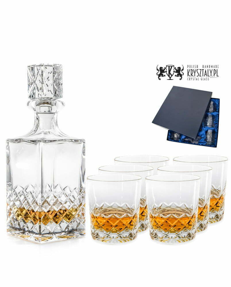 Zestaw do whisky: kryształowa karafka + kryształowe szklanki do whisky 6szt Melody w opakowaniu prezentowym LZ11