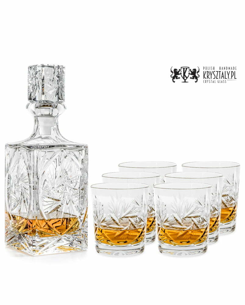 Zestaw do whisky: kryształowa karafka + kryształowe szklanki do whisky 6szt Młynek MZ10