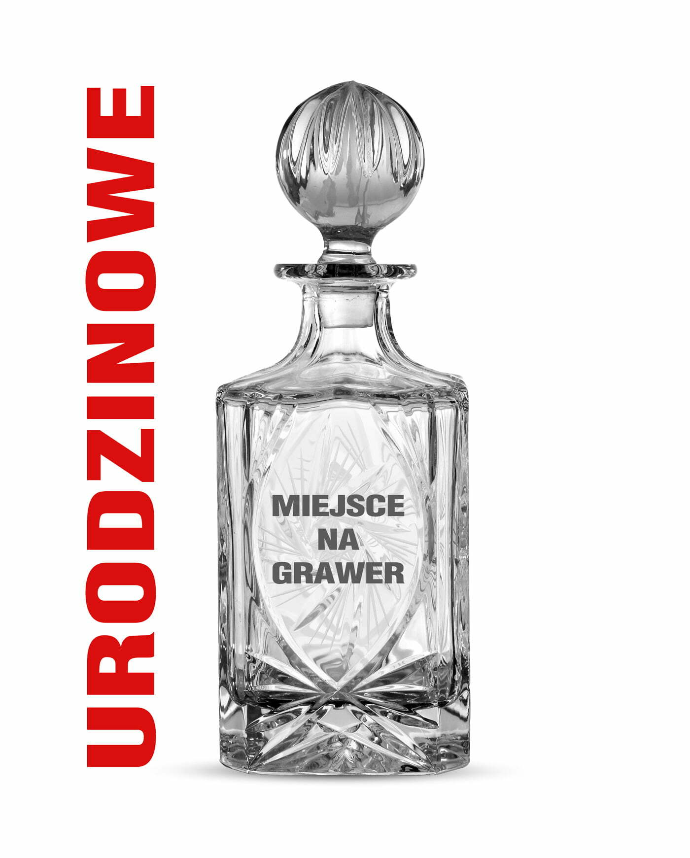 Kryształowa karafka do whisky z grawerem urodzinowym 750ml Młynek MK90